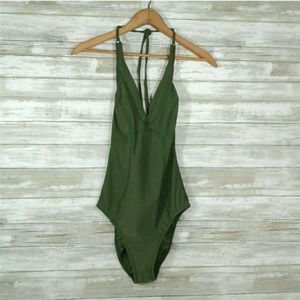 NWOT Everthing But Water Olive Halter One Piece